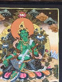 Tibetan Thangka Of Green Tara