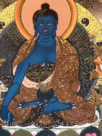 Tibetan Thangka Of Medicine Buddha