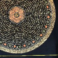 Tibetan Thangka Of Mantra Mandala