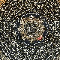 Tibetan Thangka Of Mantra Mandala, [black]