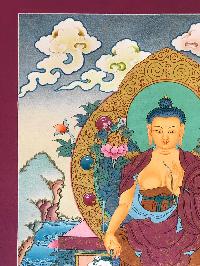 Tibetan Thangka Of Maitreya Buddha [light Color]