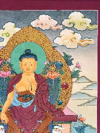 Tibetan Thangka Of Maitreya Buddha [light Color]