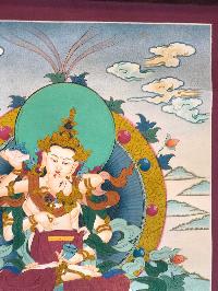 Tibetan Thangka Of Vajrasattva With Consort, [shakti], Yab-yum, [light Color]