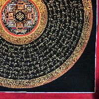 Tibetan Mantra Mandala, [black On Black] With Mandala Centre