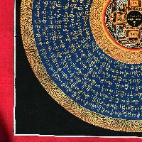 Tibetan Mantra Mandala, [black On Blue With Mandala]