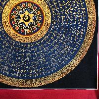 Tibetan Mantra Mandala, [blue On Black]