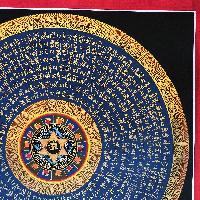 Tibetan Mantra Mandala, [blue On Black]