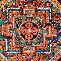 Tibetan Square Mandala With [double Dorje], [black 2]