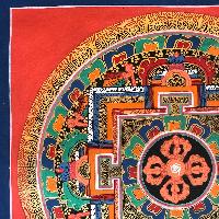 Tibetan Square Mandala With [double Dorje], [orange 2]