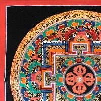 Tibetan Square Mandala With [double Dorje], [black]