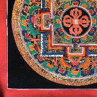 Tibetan Square Mandala With [double Dorje], [black]