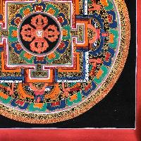 Tibetan Square Mandala With [double Dorje], [black]