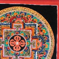 Tibetan Square Mandala With [double Dorje], [black]