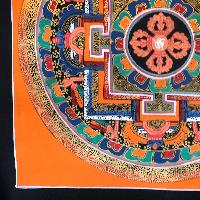 Tibetan Square Mandala With [double Dorje], [orange]