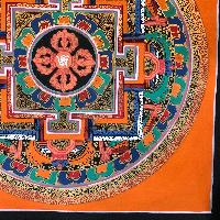 Tibetan Square Mandala With [double Dorje], [orange]