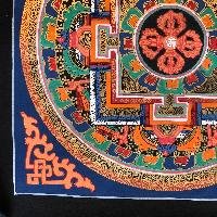 Tibetan Square Mandala With [double Dorje], [blue]