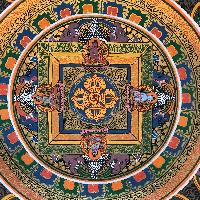 Tibetan Square Mandala With [double Dorje]