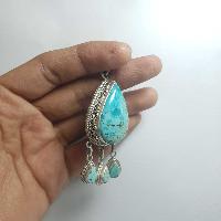 Old Tibetan Turquoise Silver Pendant