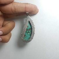 Old Tibetan Turquoise Silver Pendant