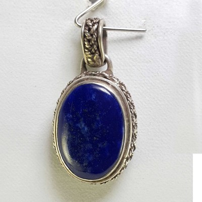 Sterling Silver Lapis Lazuli Pendant, [handmade]