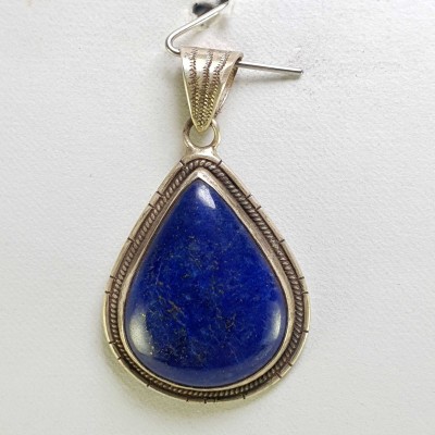 Sterling Silver Lapis Lazuli Pendant, [handmade]