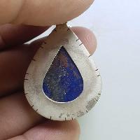 Sterling Silver Lapis Lazuli Pendant, [handmade]