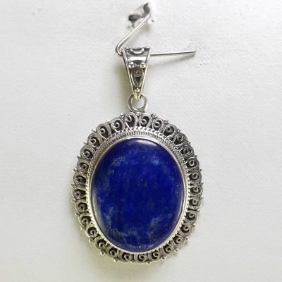 Sterling Silver Lapis Lazuli Pendant, [handmade]