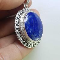 Sterling Silver Lapis Lazuli Pendant, [handmade]