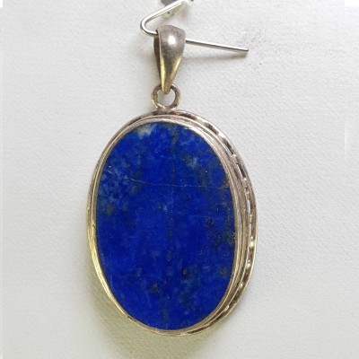 Sterling Silver Lapis Lazuli Pendant, [handmade]