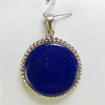 Sterling Silver Lapis Lazuli Pendant, [handmade]