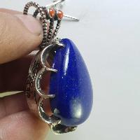 Sterling Silver Lapis Lazuli Pendant, [handmade]