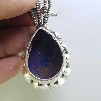 Sterling Silver Lapis Lazuli Pendant, [handmade]