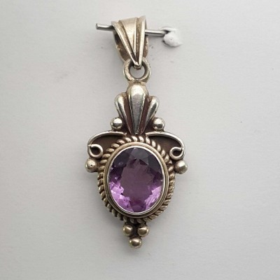 Amethyst Silver Pendant