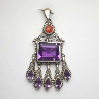 Amethyst Silver Pendant