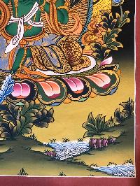 Tibetan Thangka Of Green Tara