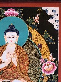 Tibetan Thangka Of Vairochana Buddha