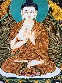 Tibetan Thangka Of Vairochana Buddha