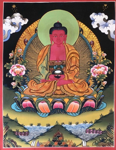 Tibetan Thangka Of Amitabha Buddha