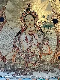 Tibetan Thangka Of White Tara