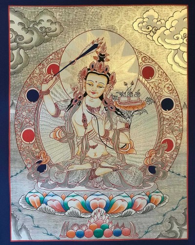 Tibetan Thangka Of Manjushri