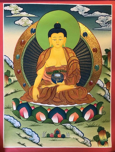 Tibetan Thangka Of Shakyamuni Buddha