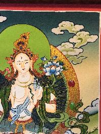 Tibetan Thangka Of White Tara