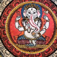 [newari] Buddhist Thangka Of Ganesh Mandala