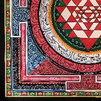 [newari] Buddhist Thangka Of Sri Yantra Mandala