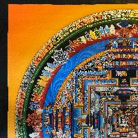 Tibetan Thangka Of Kalachakra Mandala, [yellow]