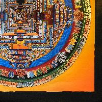 Tibetan Thangka Of Kalachakra Mandala, [yellow]