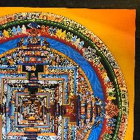 Tibetan Thangka Of Kalachakra Mandala, [yellow]