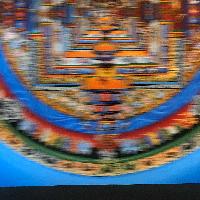 Tibetan Thangka Of Kalachakra Mandala, [blue]