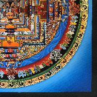 Tibetan Thangka Of Kalachakra Mandala, [blue]