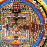 Tibetan Thangka Of Kalachakra Mandala, [blue]